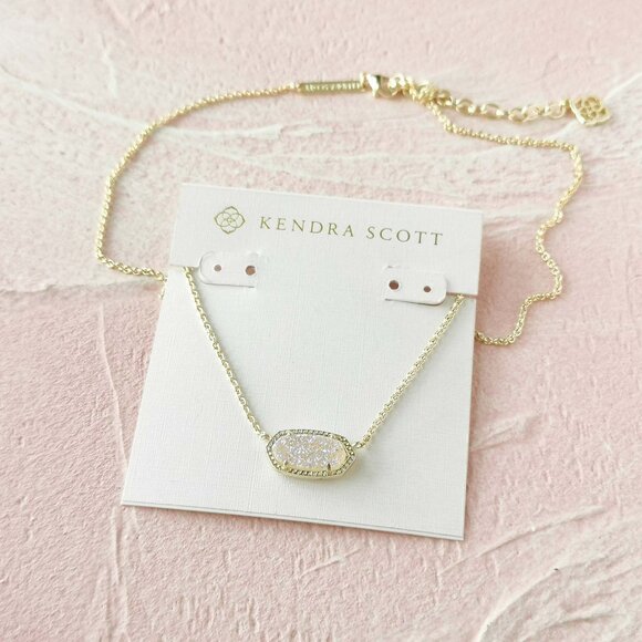 Kendra Scott Elisa Iridescent Drusy Gold Necklace - Picture 2 of 3